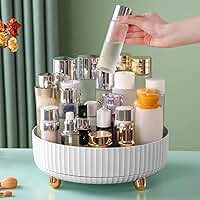 Organizador Maquiagem, Organizador de Maquiagem e Perfume, Rotação de 360 Graus, Estilo Minimalista, Organizador de Maquiagem Giratorio, Branco