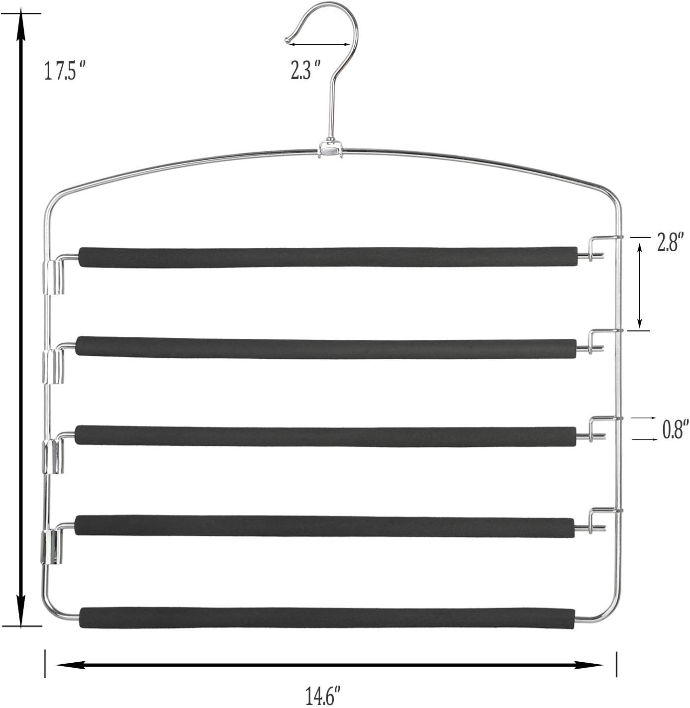 🛒 Flаѕh Sаlе Magicool Space Saving Metal Pants Hangers(6 Pack) 5 Layers Skidproof Foam Padded with Swing Arm Closet Organizer for Pants Jeans Trousers Skirts Scarf Ties Uр Tо 60% оƒƒ Magicool Space Saving Metal Pants Hangers(6 Pack) 5 Layers Skidproof Foam Padded with Swing Arm Closet Organizer for Pants Jeans Trousers Skirts Scarf Ties