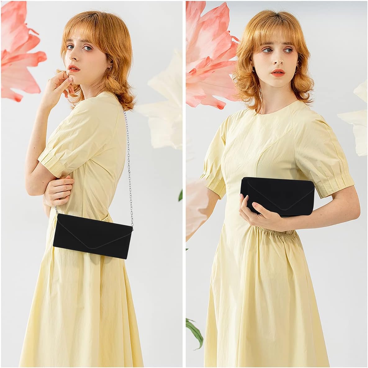 OSDUE Clutch Purses For Women, Velvet Suede Envelope Evening Purse Stylish Clutch Crossbody Shoulder Clutches Bag With Detachable Chain, Formal Party Clutches Wedding Purses Cocktail Prom Handbags - Image 7