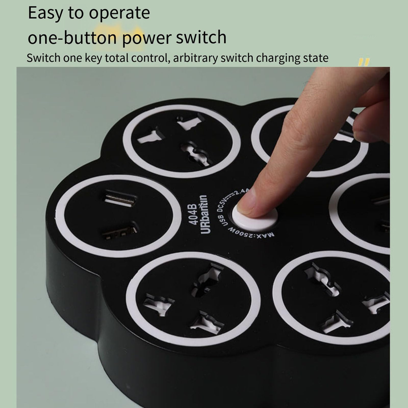 Multipresa 8 in 1 con 4 porte USB, prese multiple a 4 vie, prolunga da 1,8/3/5/7/10 M, adatta per viaggi/casa/ufficio,A-10m