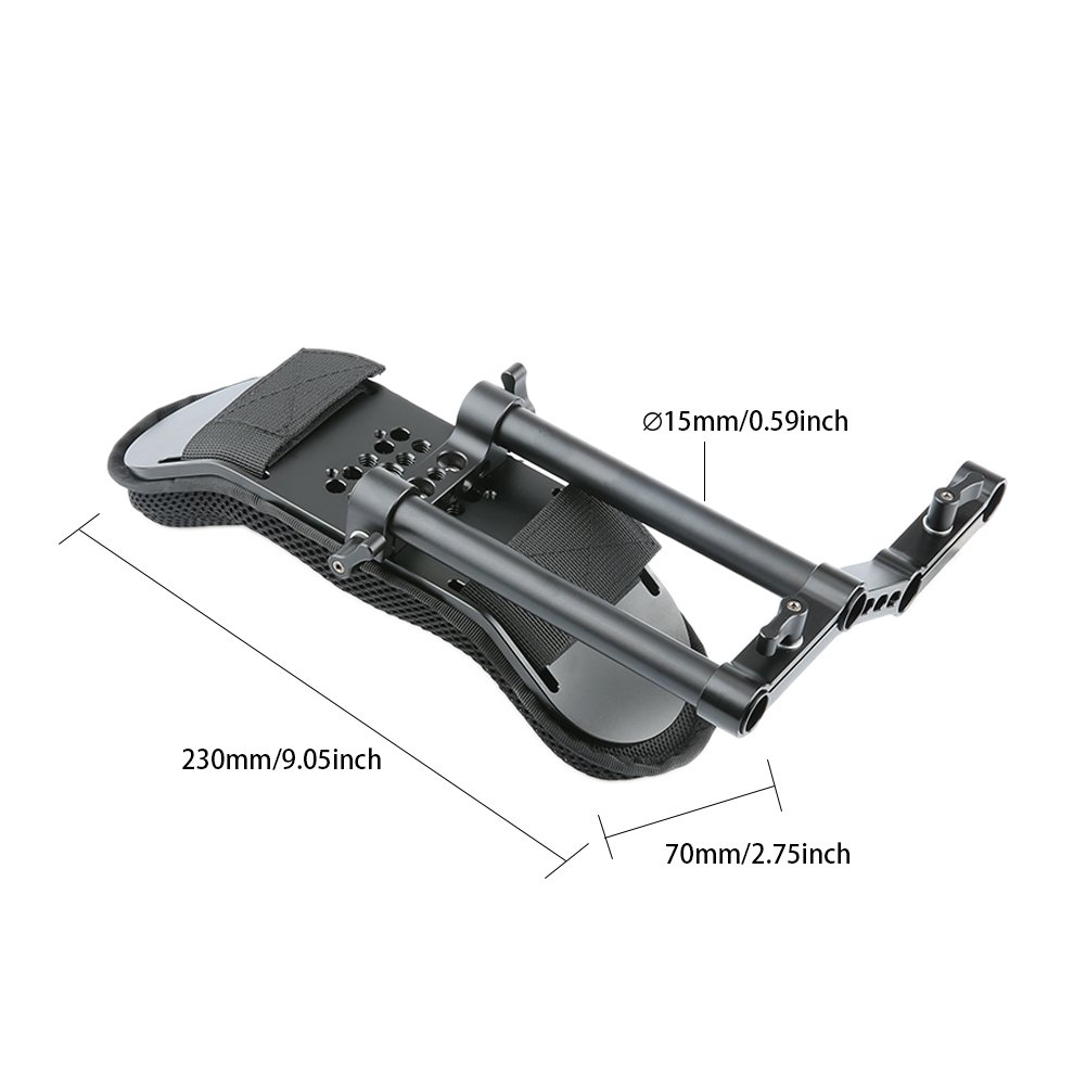 [Update Version]NICEYRIG Camera Shoulder Pad with 15mm Railblock and Aluminum Alloy Rods for DSLR Video Camcorder Shoulder Stabilizer