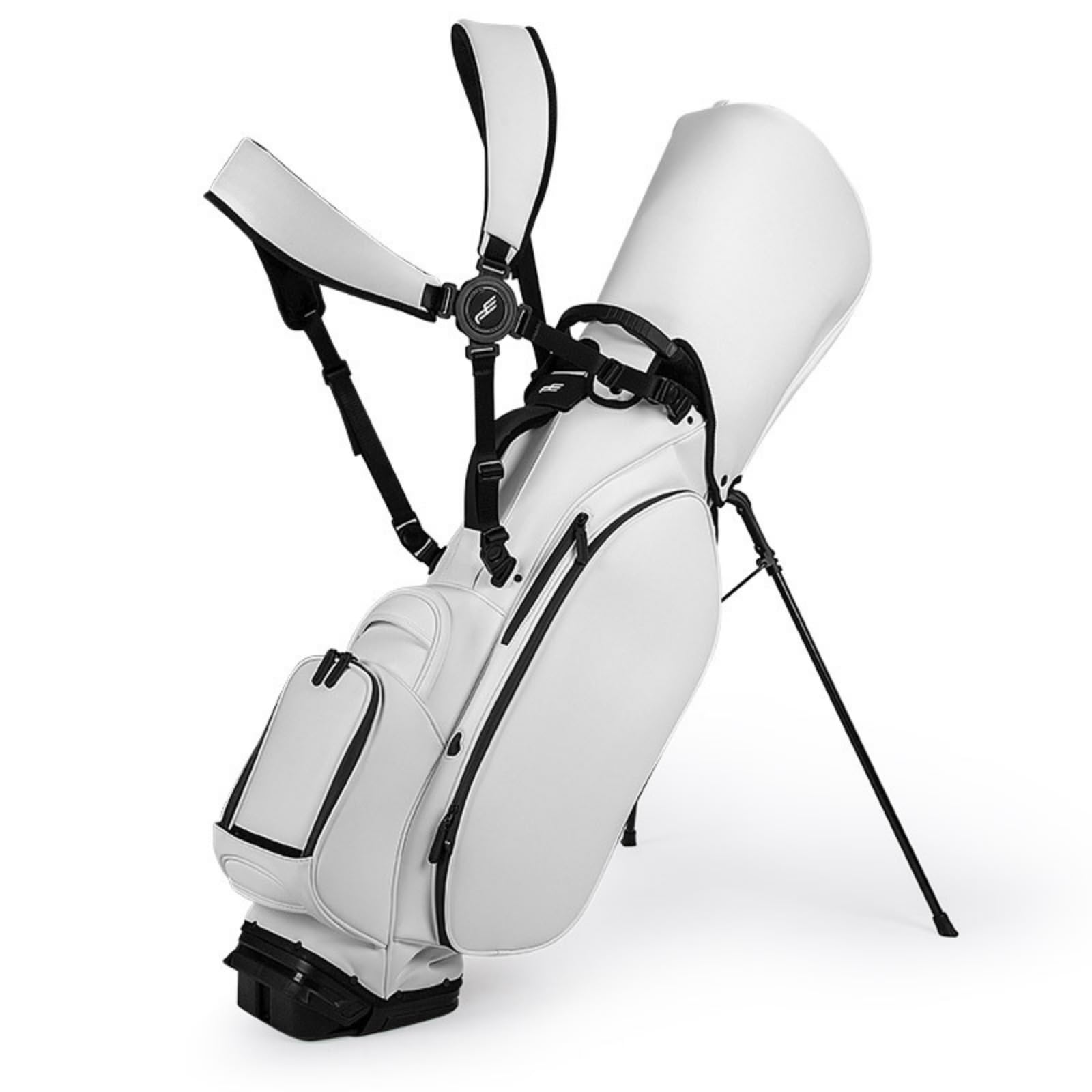 Golf Standbag viel Stauraum Standbag stabil Tragetasche mit Standbeinen für Golfer, Golfspieler, Golfplatz, Driving Range, Freizeitbeschäftigung, Weiß