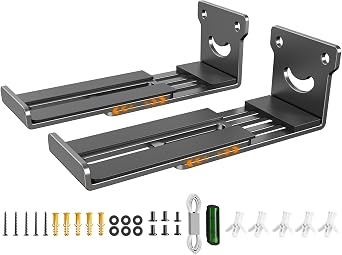 Soundbar Wall Mount, Universal Heavy Duty Metal Sound Bar Mount Under or Above TV, Holds up to 40 lbs, Depth Adjustable 3.3-6.1, Anti-Vibration Pads for Samsung, Sony, Bose, LG, Vizio, Sonos, JBL