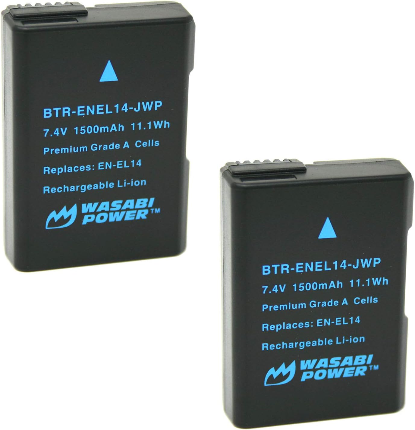 Wasabi Power Battery (2-Pack) for Nikon EN-EL14, EN-EL14a and Nikon Coolpix P7000, P7100, P7700, P7800, D3100, D3200, D3300, D5100, D5200, D5300, Df