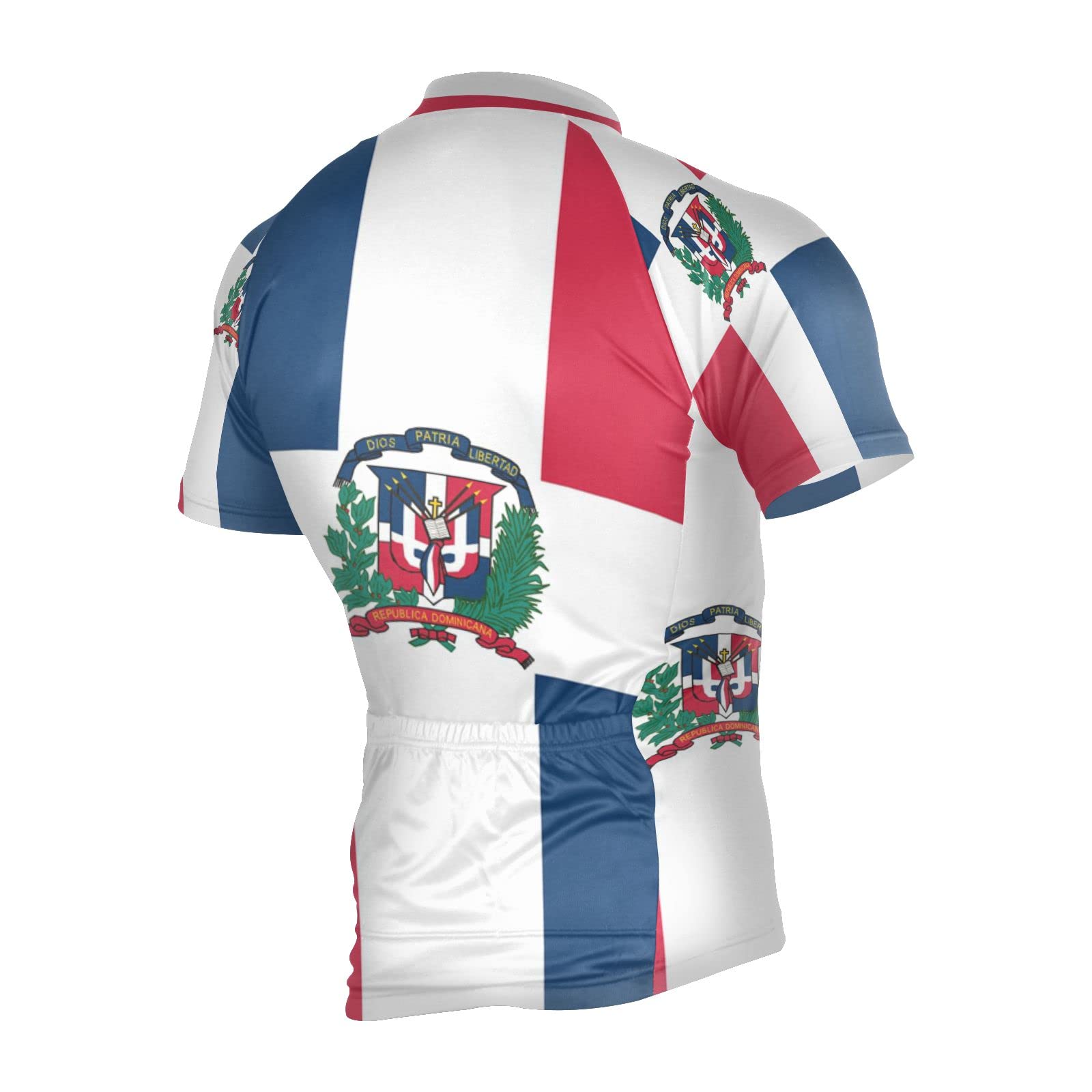 Dominican Republic Flag Men's Cycling Jersey Short Sleeve Bike Jacket Biking Bicycle Jersey Shirt