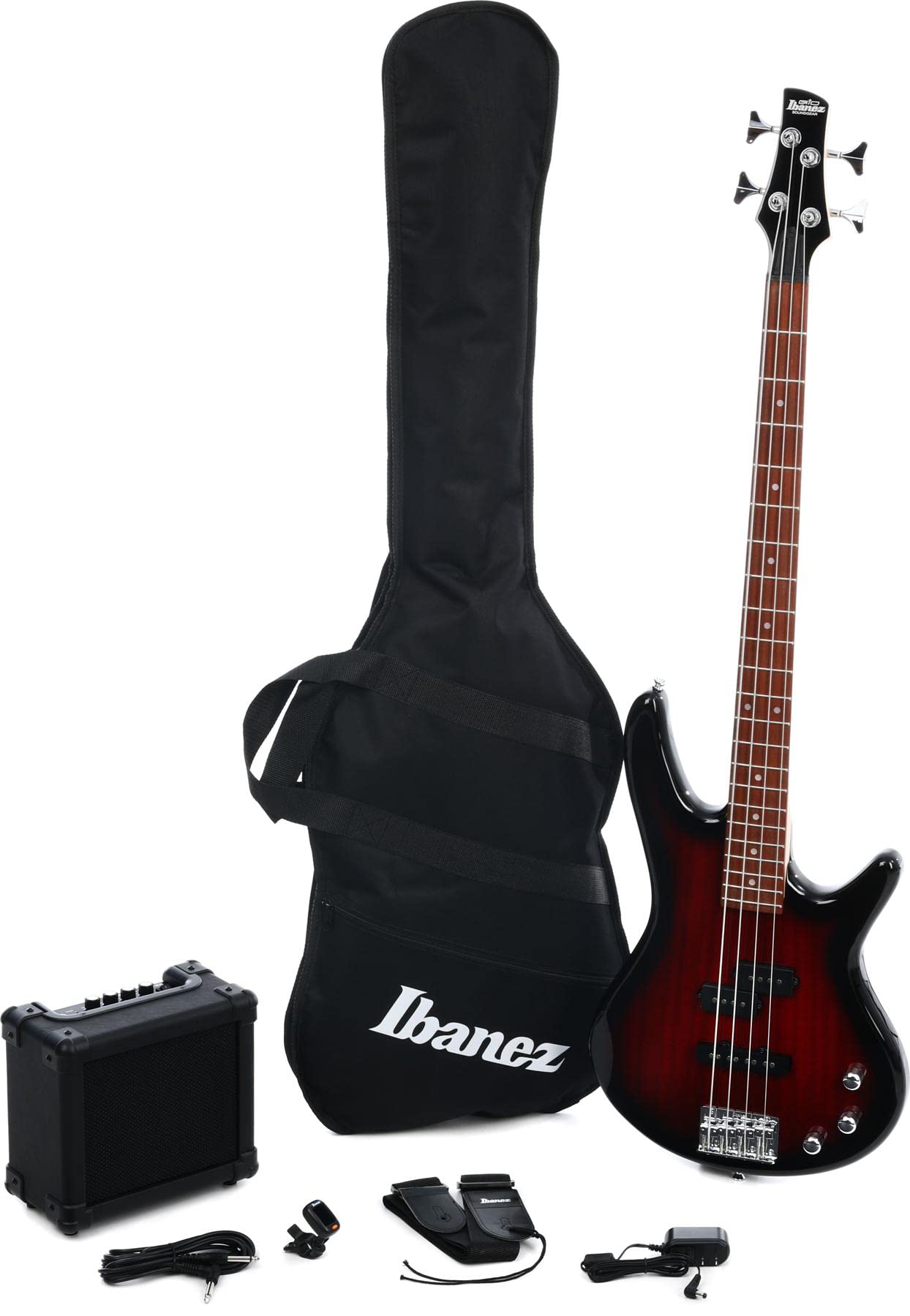 Amazon.com: Ibanez Jumpstart IJSR190N Bass Pack - Walnut Sunburst