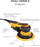 Mirka DEROS II 650 Orbital Sander with Suction for Velcro Sanding Discs Diameter 150 mm / 5 mm Eccentricity/Orbital Sander for Dustless Sanding of Wood, Plaster and Metal / MID6504044 - 4
