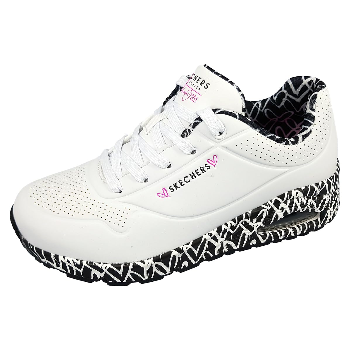 Skechers Uno-Loving Love 155506-WBK, Womens Sneakers, White, 41 EU