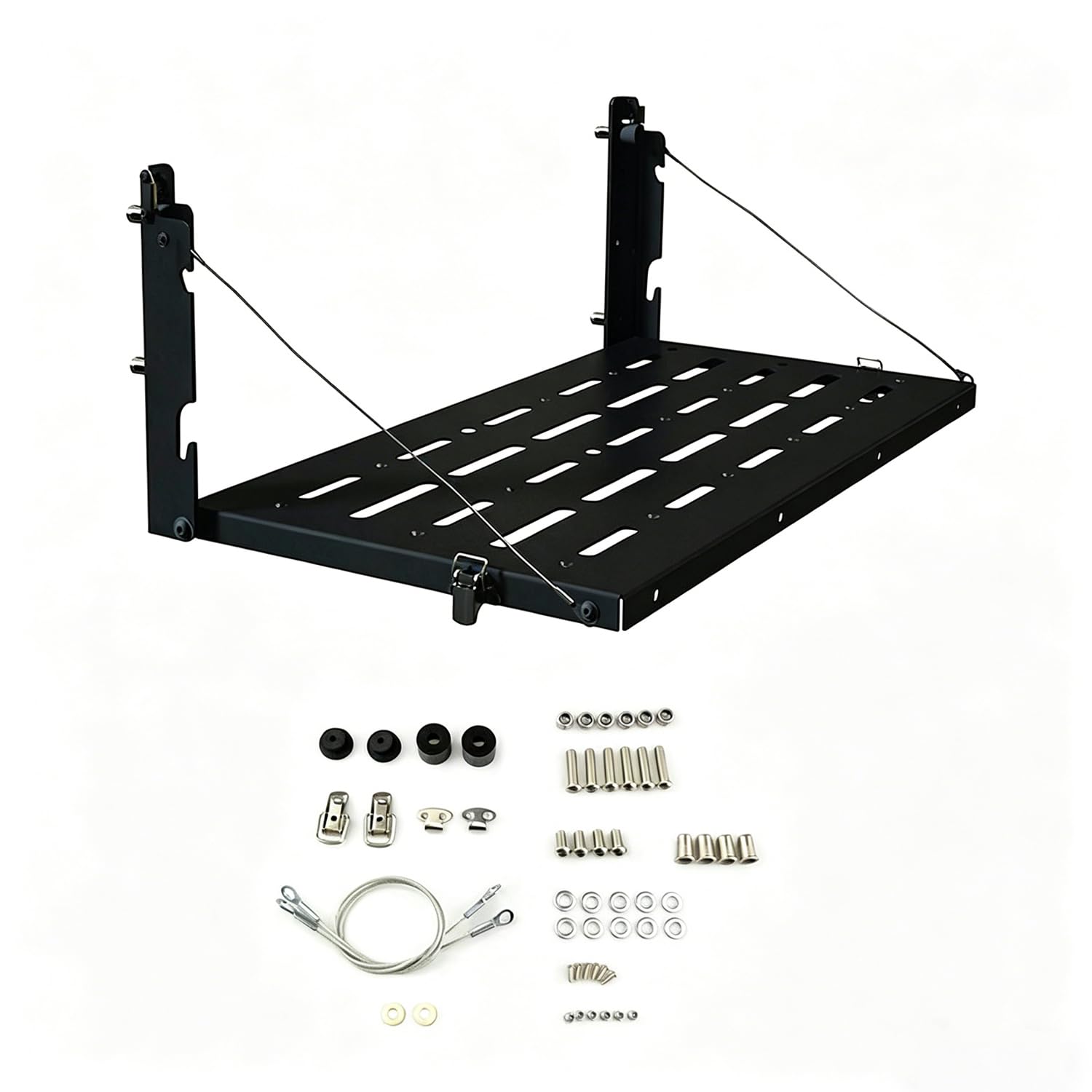 Składany stolik z tylnymi drzwiami, do Jeep 07-17 JK, składany stół do bagażnika, do JK/TJ, metalowy stół składany na tylne drzwi, 60 x 31 cm, składany stolik z klapą tylną, składany uchwyt do pojazdu