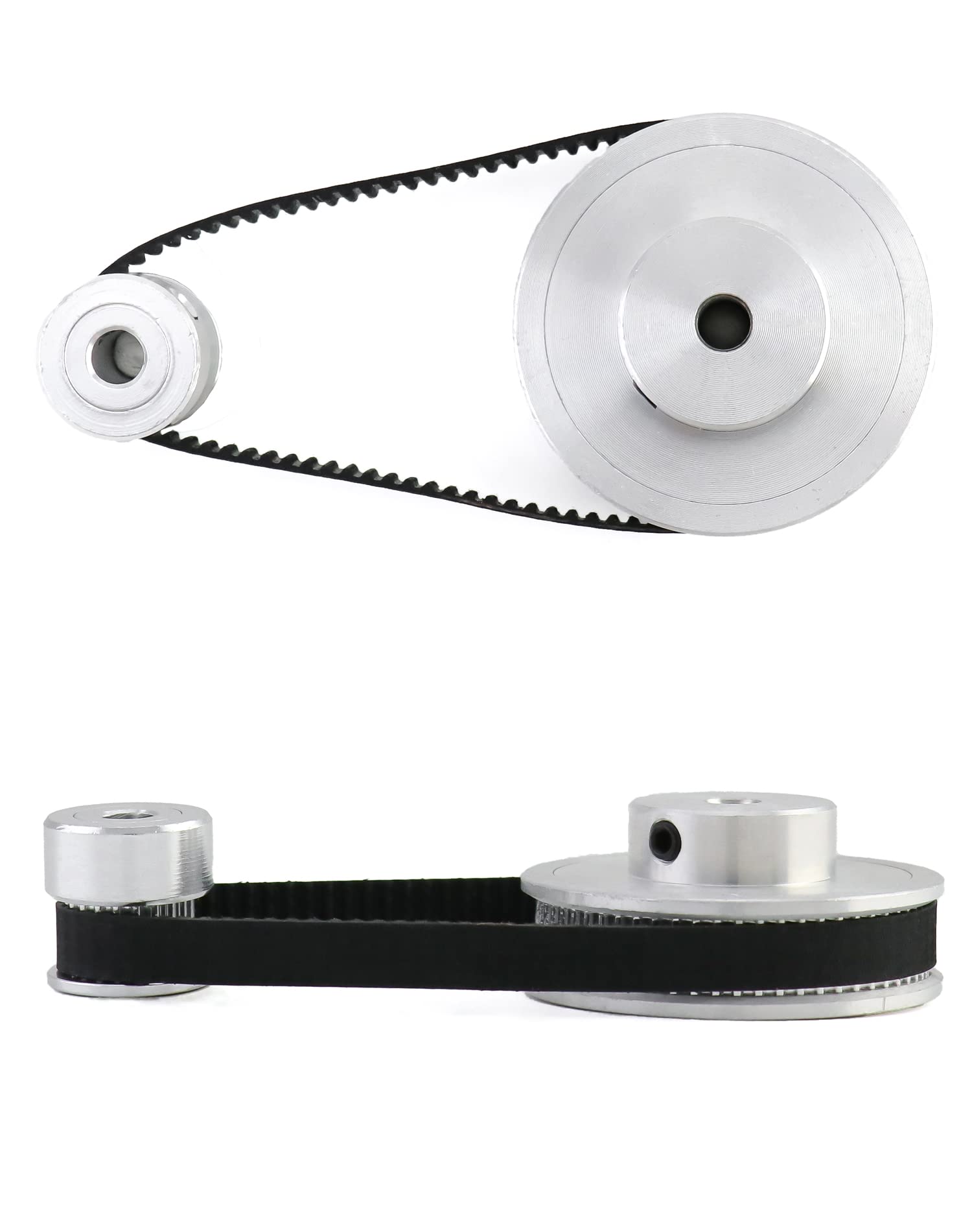 QWORK Juego de Polea Sincronización GT2 para Impresora 3D, 20 y 60 Dientes 5mm, 2 Juegos