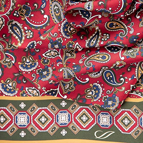 Elizabetta Men's 100% Pure Silk Dress Scarf - Made In Italy - Red Paisley #TOP2
