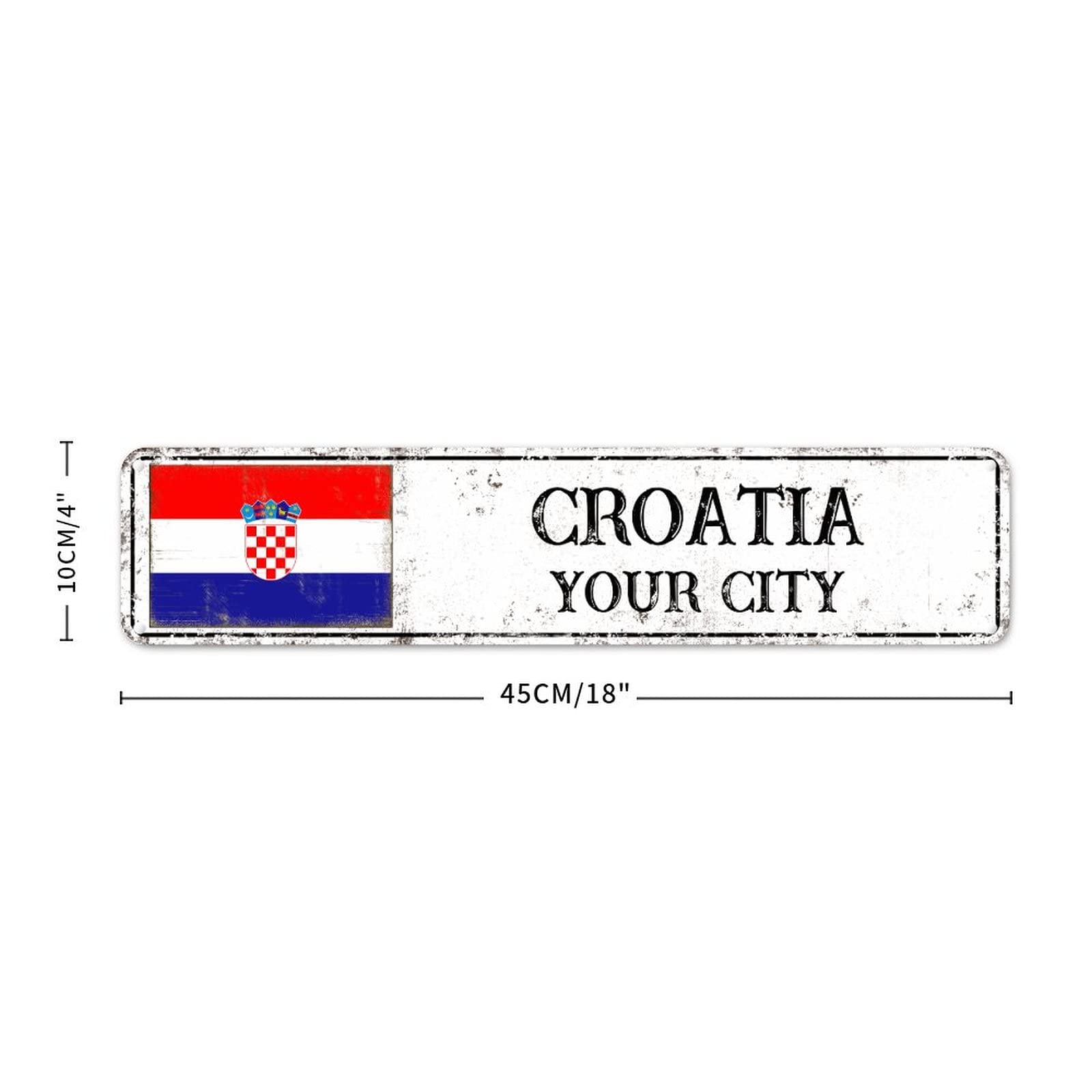 KUSTOM ART Plaque En Métal Motif En Relief Croatie Monuments Illustrés
