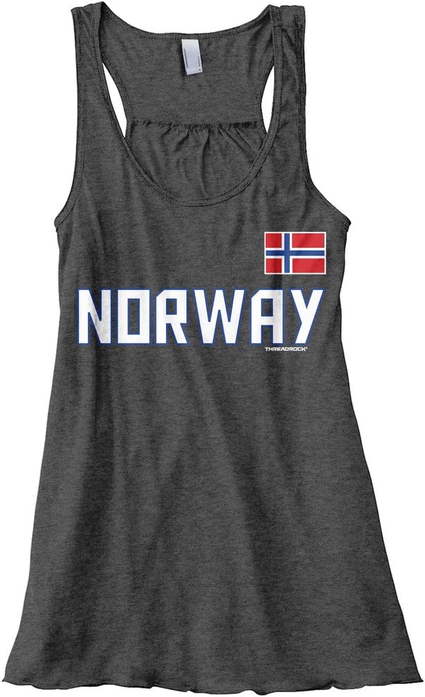 Threadrock Women's Norway National Pride Flowy Racerback Tank Top