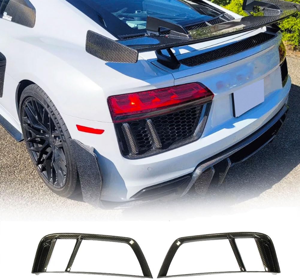 Rear Air Vent Cover fits Audi R8 V10 Gen 2 2Door Coupe Spyder Convertible 2016-2019 Factory Outlet Carbon Fiber CF Side Bumper Fender Scoop Spoiler Canard Trims