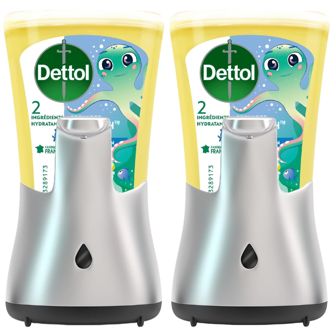 Dettol Kit Distributeur Automatique Classic et Gel Lavant Mains Citron, Le Lot de 2