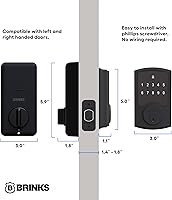 Vista 7 de Brinks Keyless Entry Electronic Touchpad Door Lock -Backlit Keypad Deadbolt with Advanced Security, Custom User Codes, Auto-Lock, for Front Door