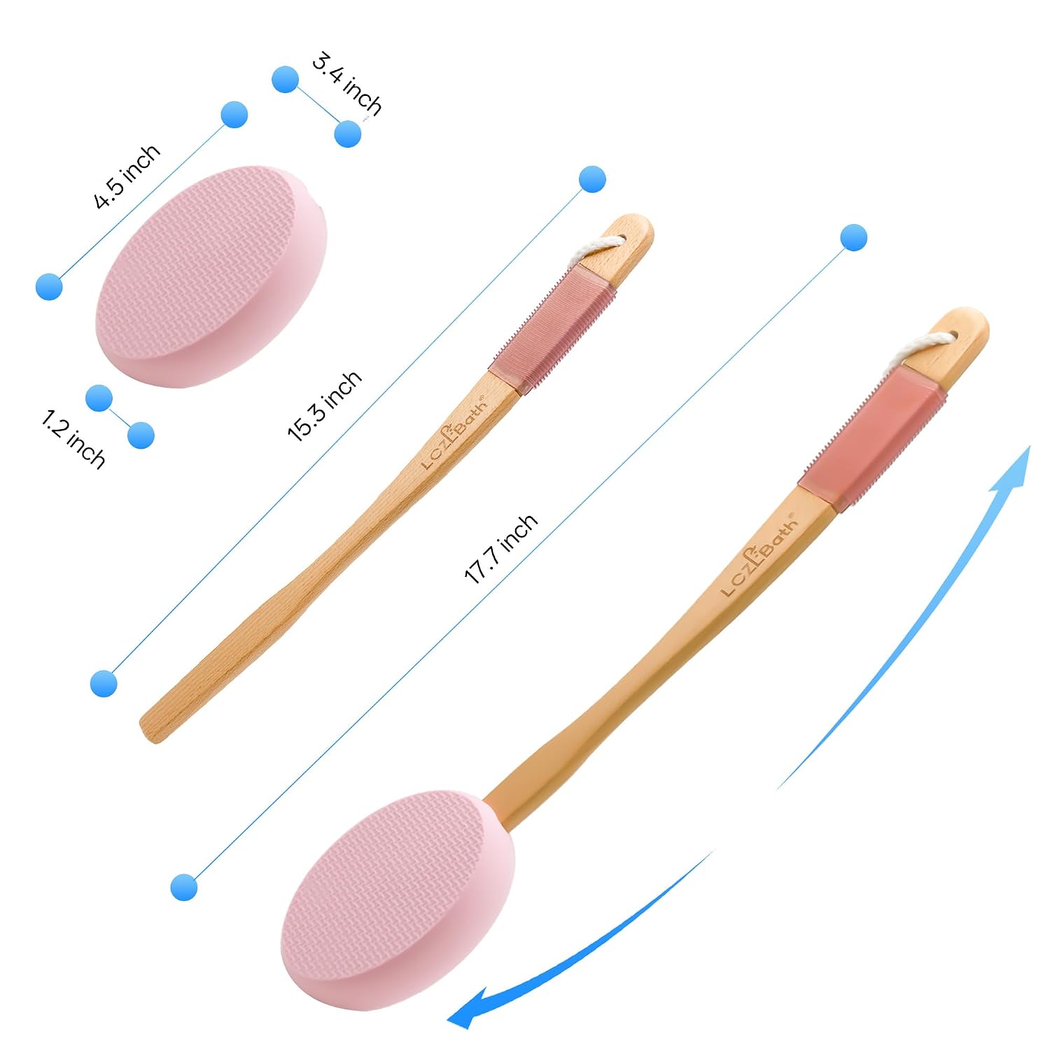 Lotion Applicator for Back Self Elderly with 4 Replaceable Pads & Long Curved Handle, Sunscreen Applicator for Kids, Seniors, Women to Apply Skin Creams, Ointment, Moisturizers and Self-Tanning Lotion