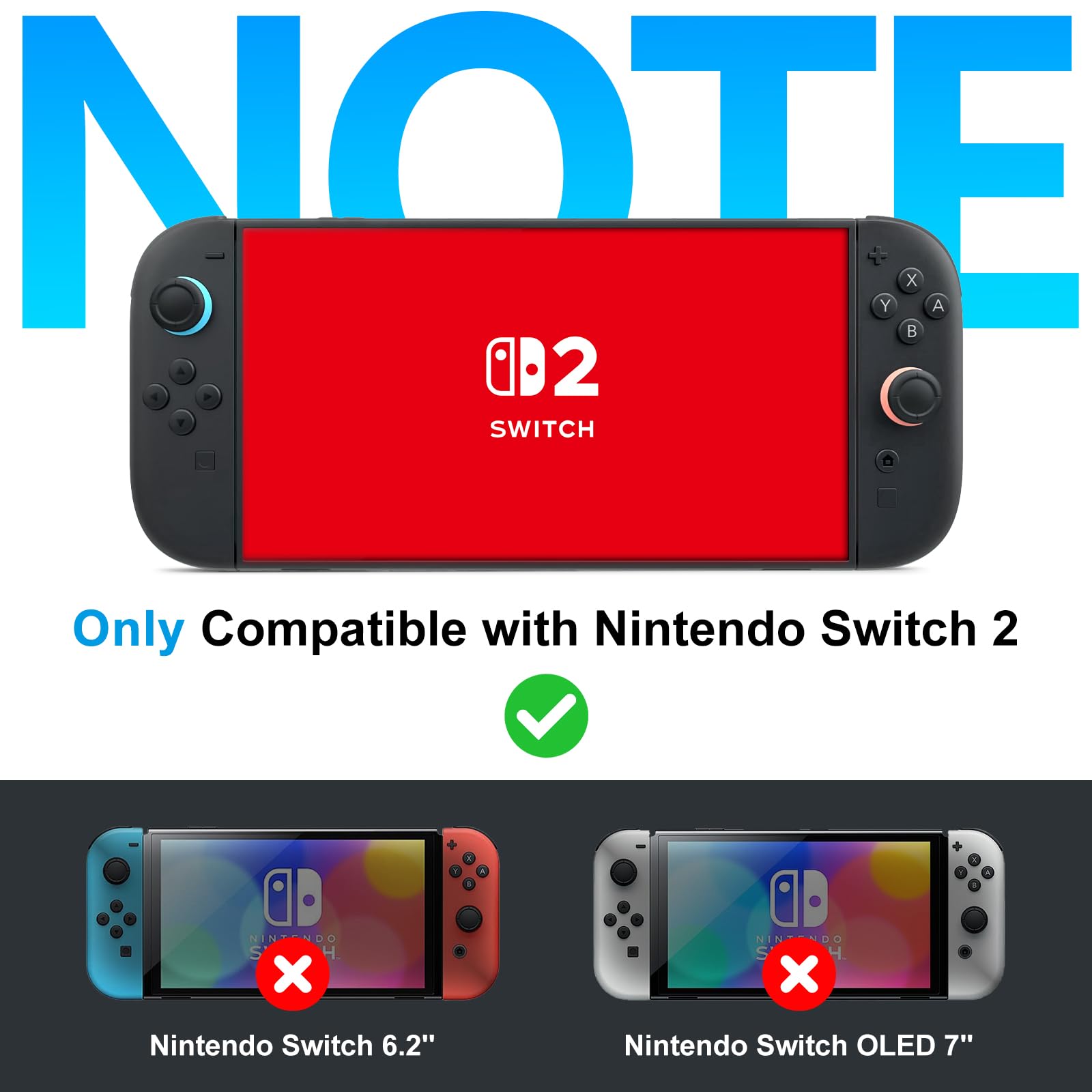 BHGift Etui ochronne na Switch 2 Grip (2025), ulepszone etui ochronne Slim Switch 2, twarda obudowa konsoli, jak prawdziwy gamepad do użytku ręcznego, odporne na wstrząsy i zarysowania, czarne
