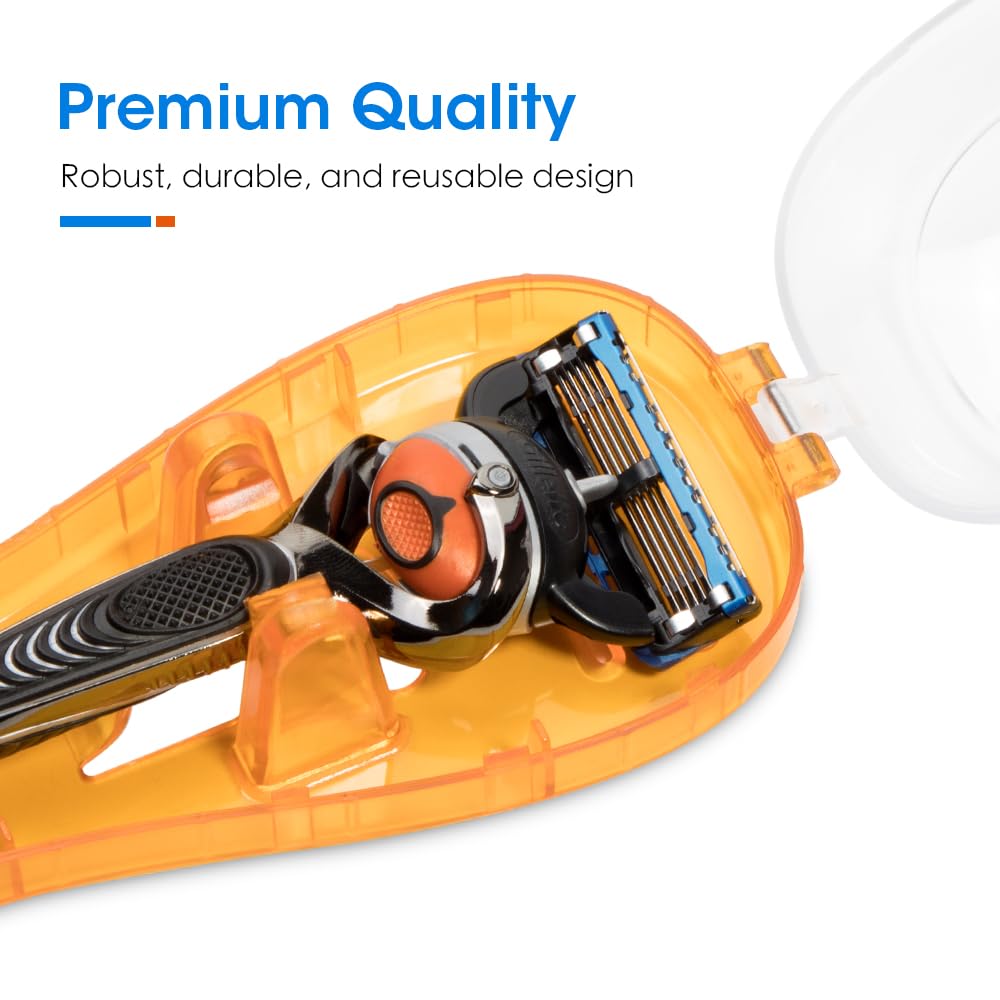 Nincha Manual Razor Travel Case Portable Plastic Manual Razor Trimmer Protector Orange - Image 2