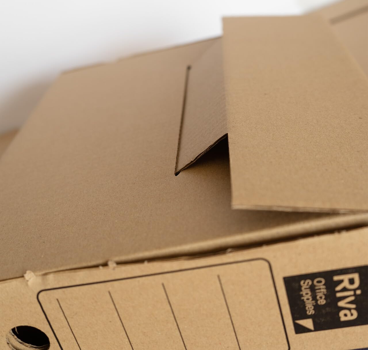 RIVA Pack de 25 Cajas de Archivo Muerto Definitivo de Cartón Microcanal 33,5 x 8,3 x 25,1 cm