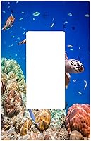 Vista 47 de Baby Turtle - Cubierta decorativa de pared para interruptor de luz de palanca de 1 banda, lindas tortugas subacuáticas, placa frontal eléctrica