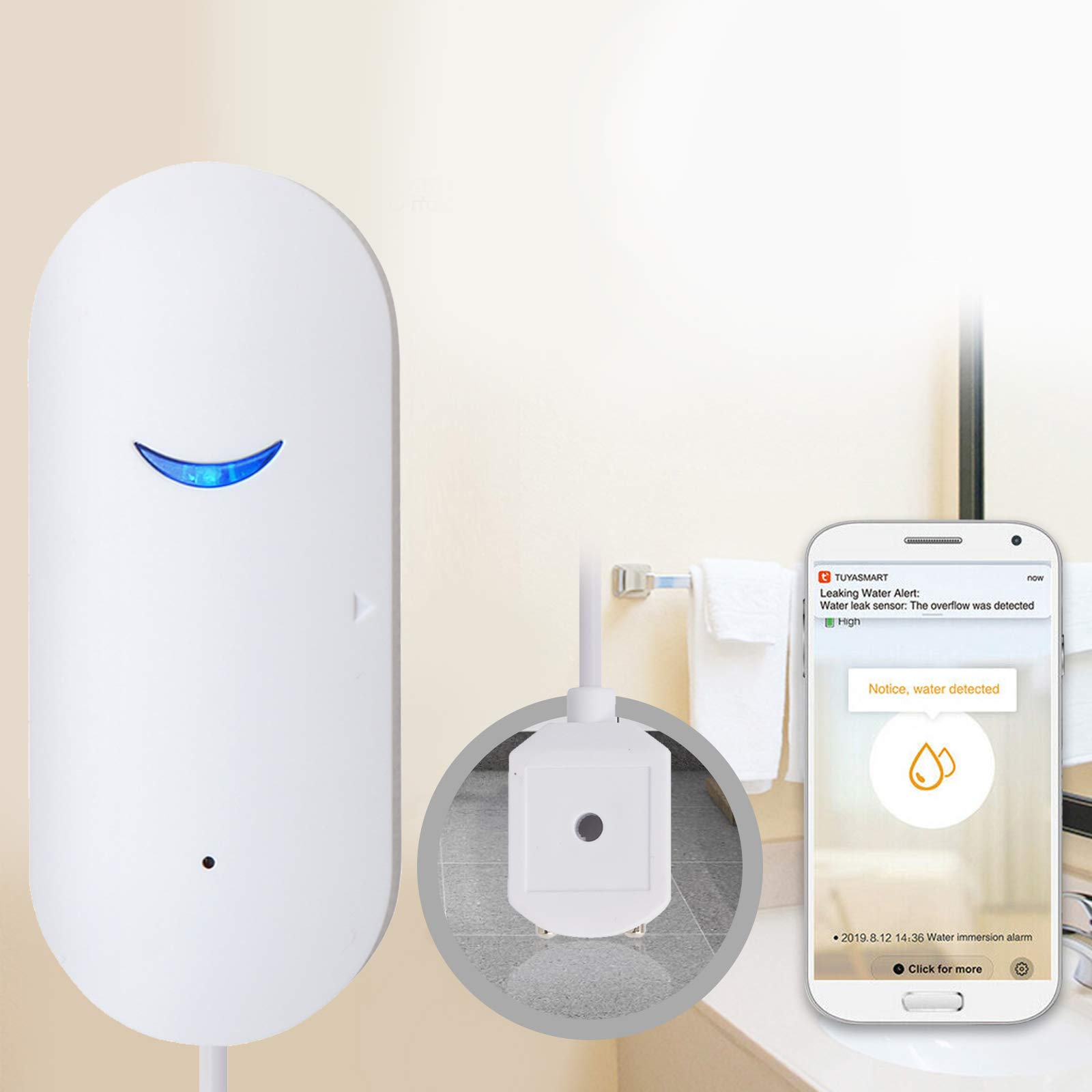 Buy SEHOMY 1 Pack WiFi Water Sensor Alarm, Smart Water Leak Alarm