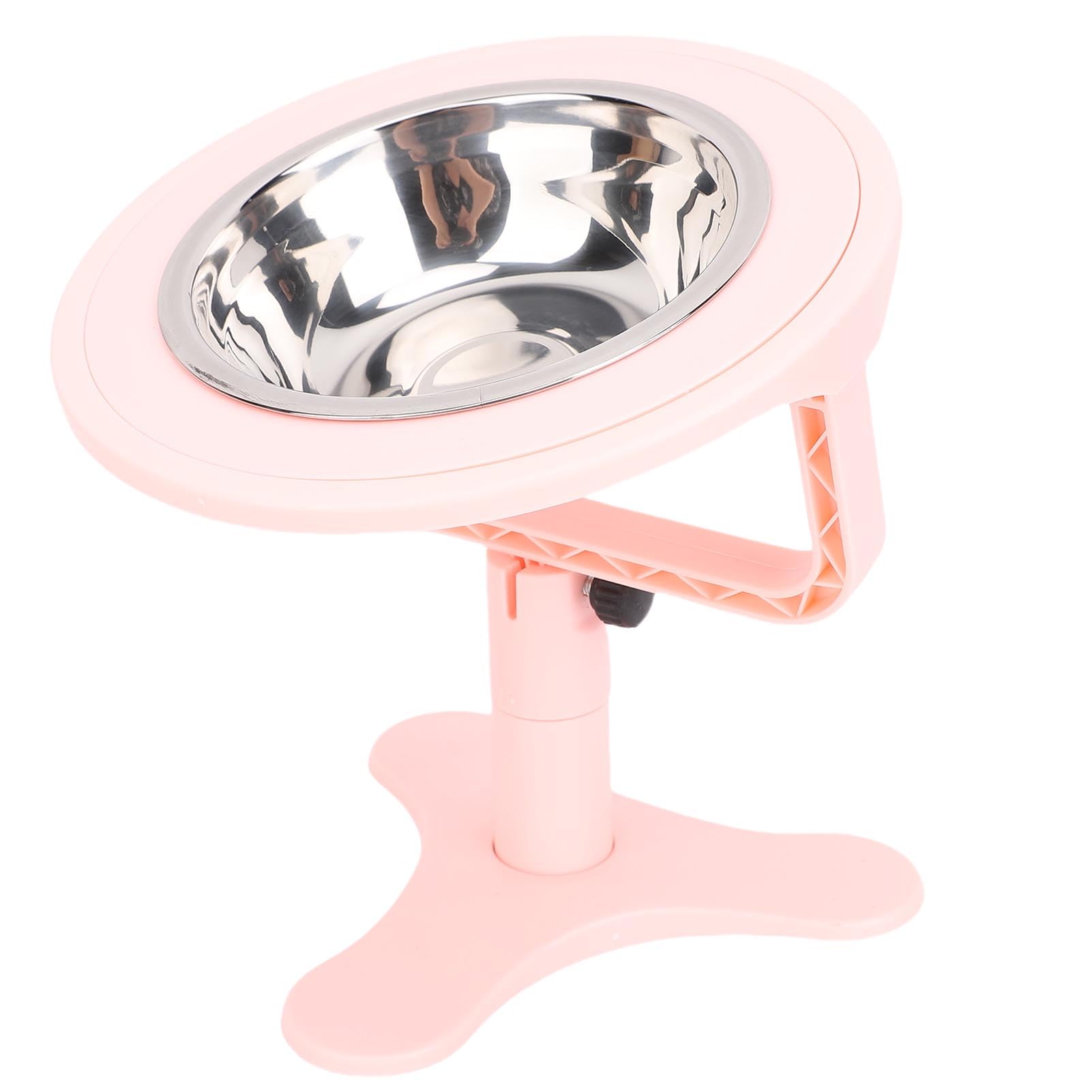 Ejoyous Ciotole per Gatti Rialzate, Supporto per Ciotola per Gatti Rialzato in ABS con Inclinazione Regolabile da 0 a 15, Ciotola per Cibo in Acciaio Inossidabile, Base Antiscivolo, Mangiatoia (PINK)