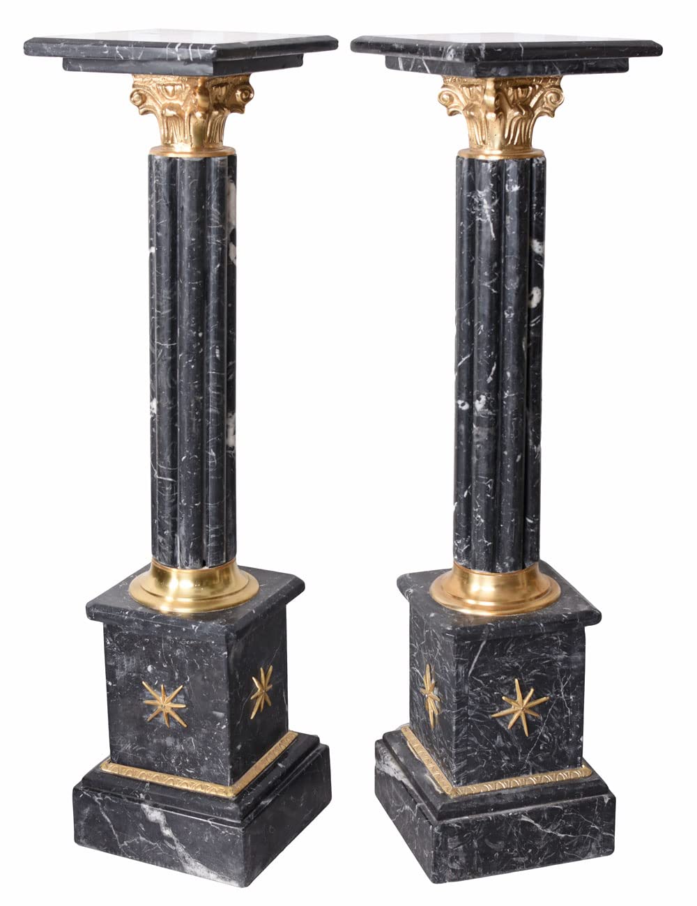 Bar082 Palazzo kolumna marmurowa, 2 sztuki, czarna, podest, marmur, pilaster, 105 cm