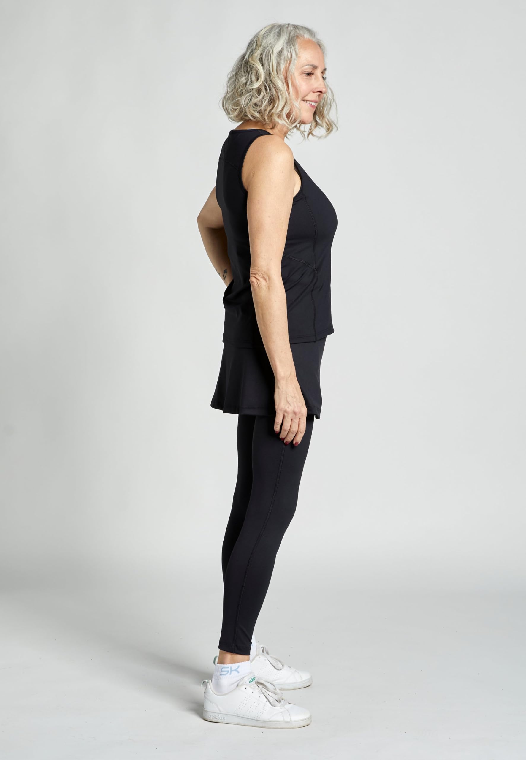 Sportkind Ragazze & Donna 2 in 1 Gonna Tennis con Tasche & Leggings Lunghi, Gonna Pantaloni Yoga con Gonna, Sport Skapri