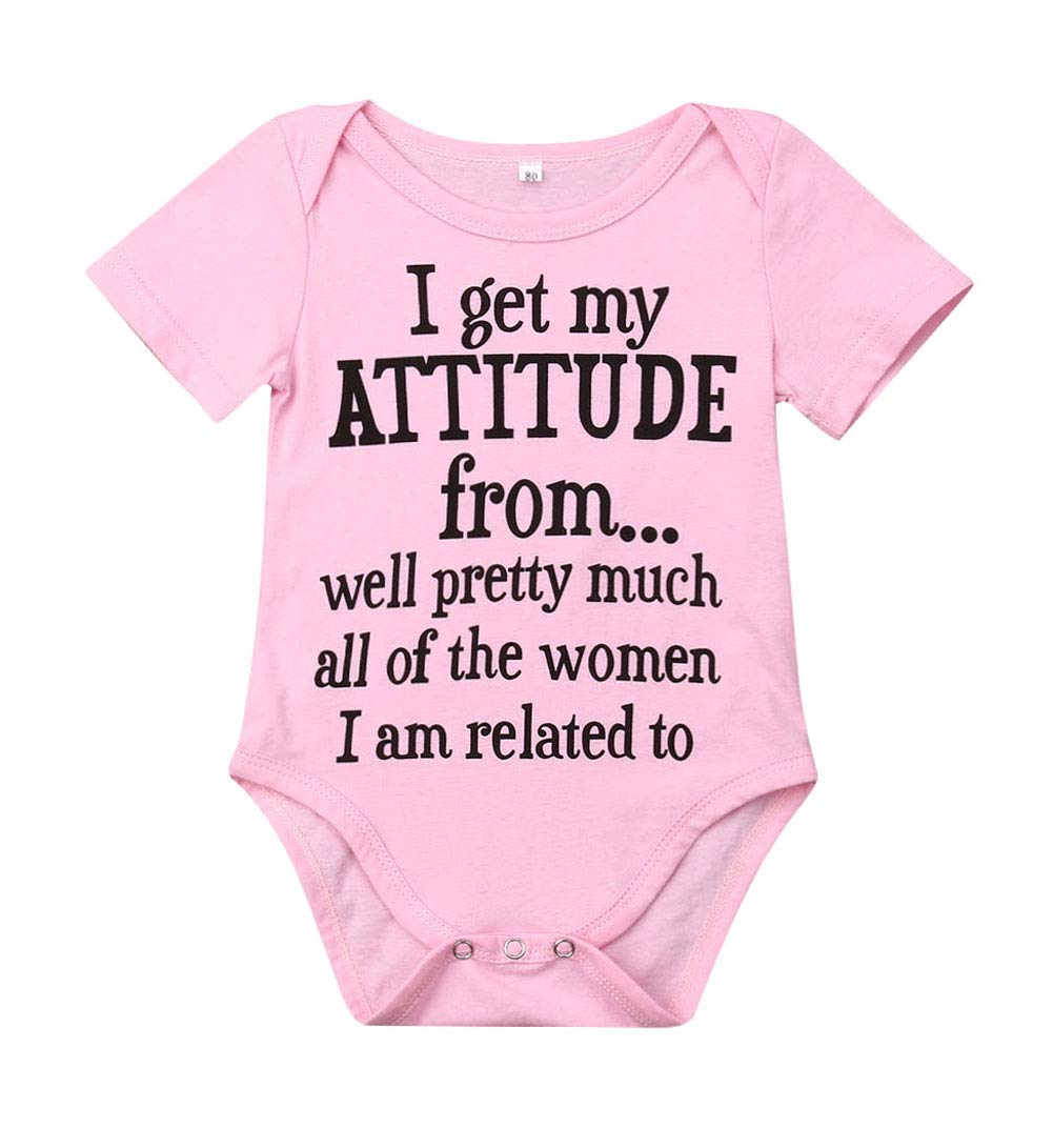 Newborn Baby GOT My Mind ON My Mommy Paws Funny Bodysuits Rompers Outfits Grey White 0-18M (Z-z I?Get?My?Attitude?from, 3-6M)