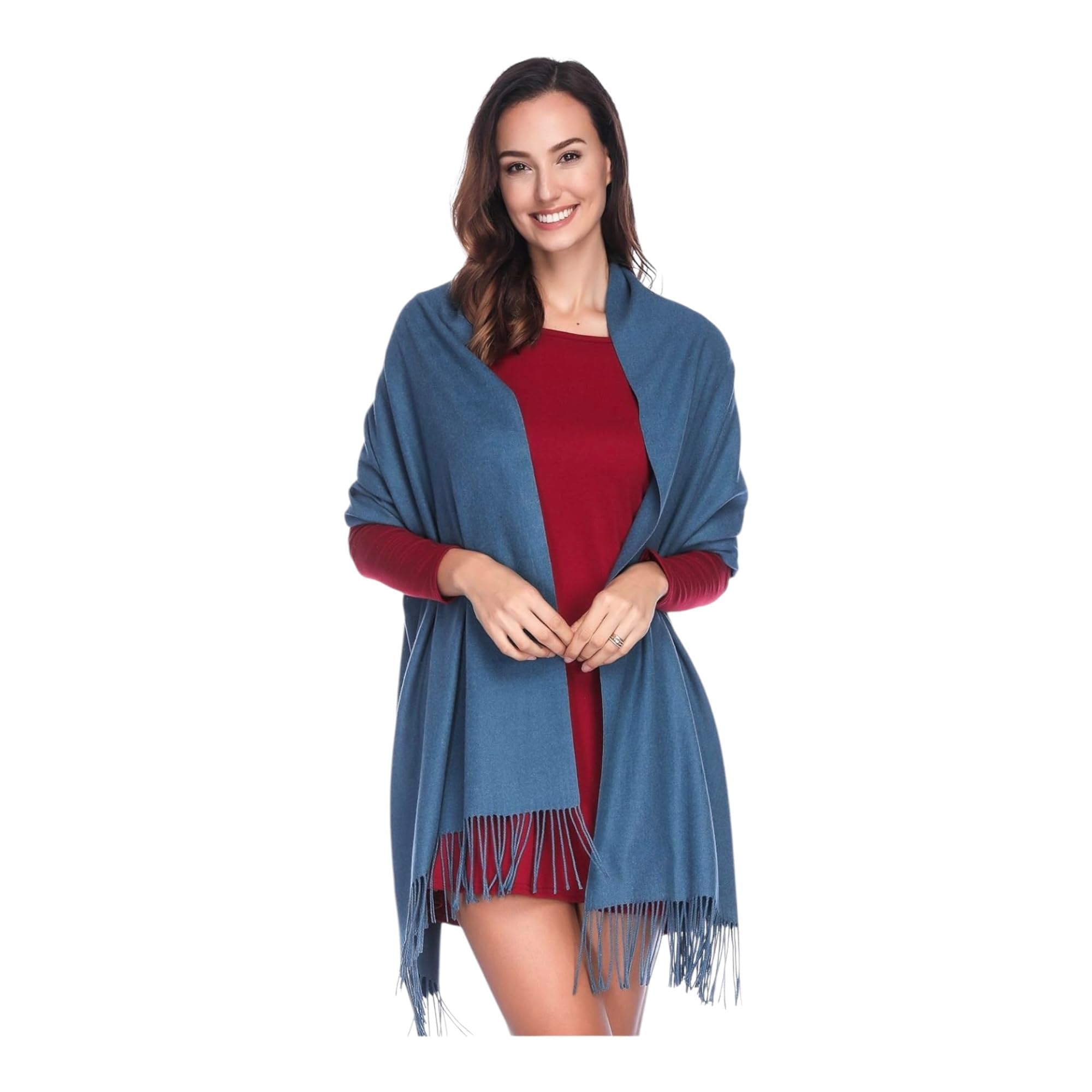 Cashmere Wrap Shawl for Women/Men Available in an array of festive colours, Cashmere feel28cmx80 cm scarf shawl wrap thick blanket feel attractive braided tassles- One Size