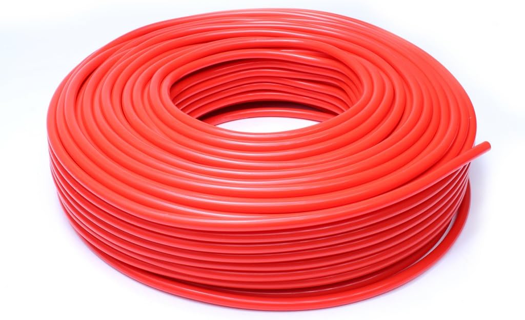 HPS HTSVH35-REDx50 Red 50' Length High Temperature Silicone Vacuum Tubing Hose (60 psi Maxium Pressure, 3.5mm ID)