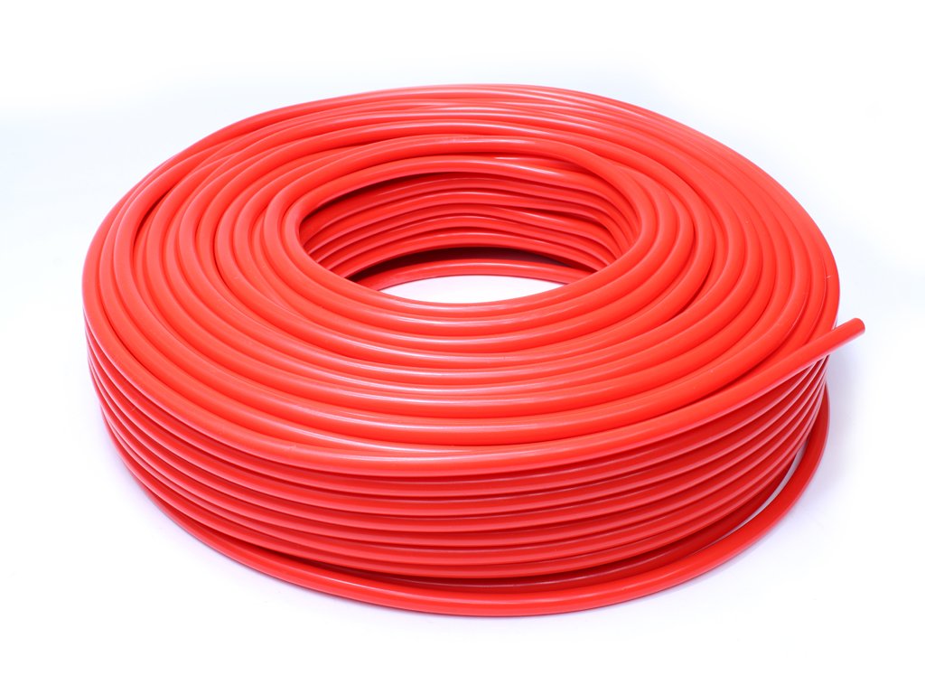 HPS 1/8" ID Red High Temp Silicone Vacuum Hose Tubing, 1.5mm Wall, 100 Feet Length