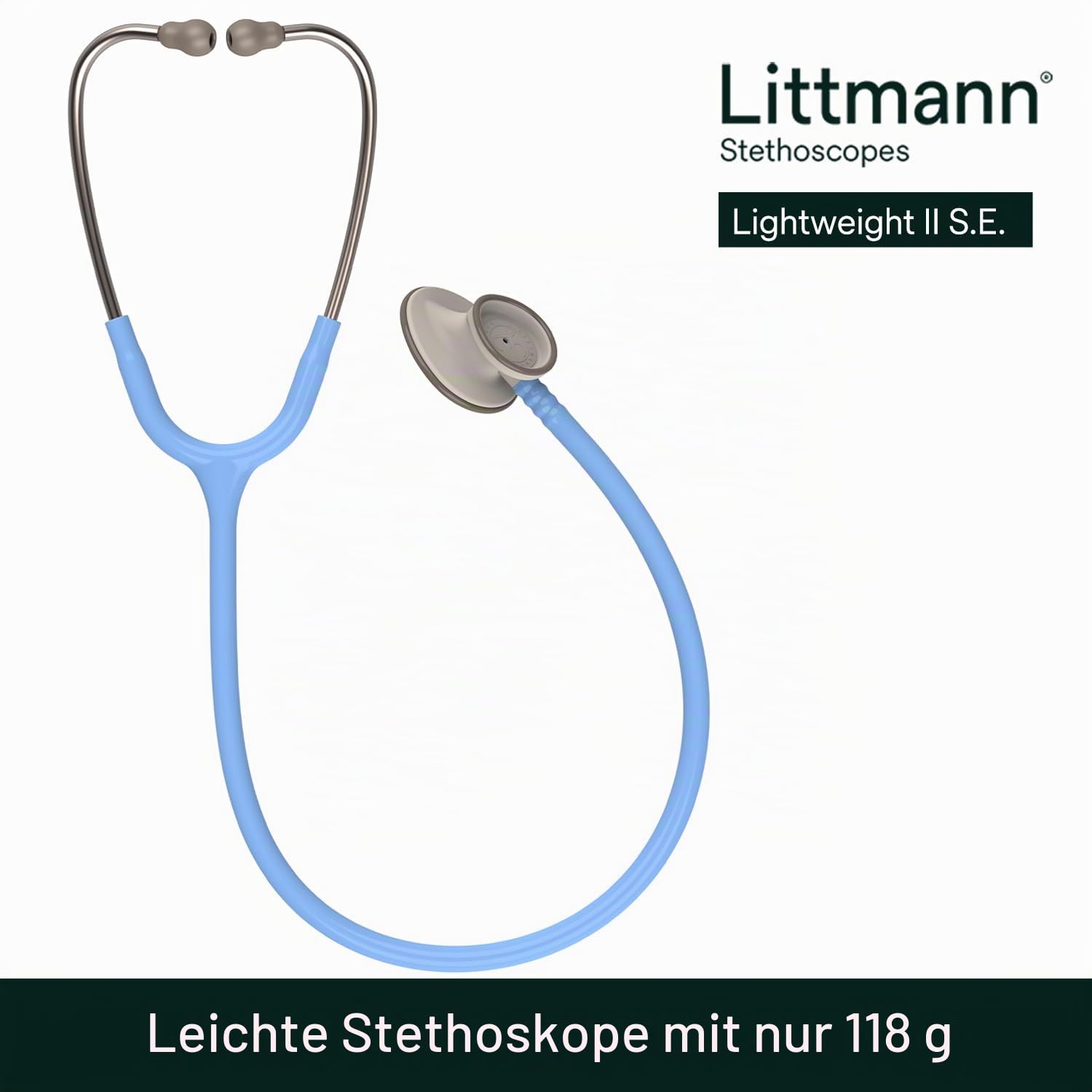 3M Littmann Lightweight II S.E. Stethoskope, 2454, hellblauer Schlauch, 70 cm, 1 Stück