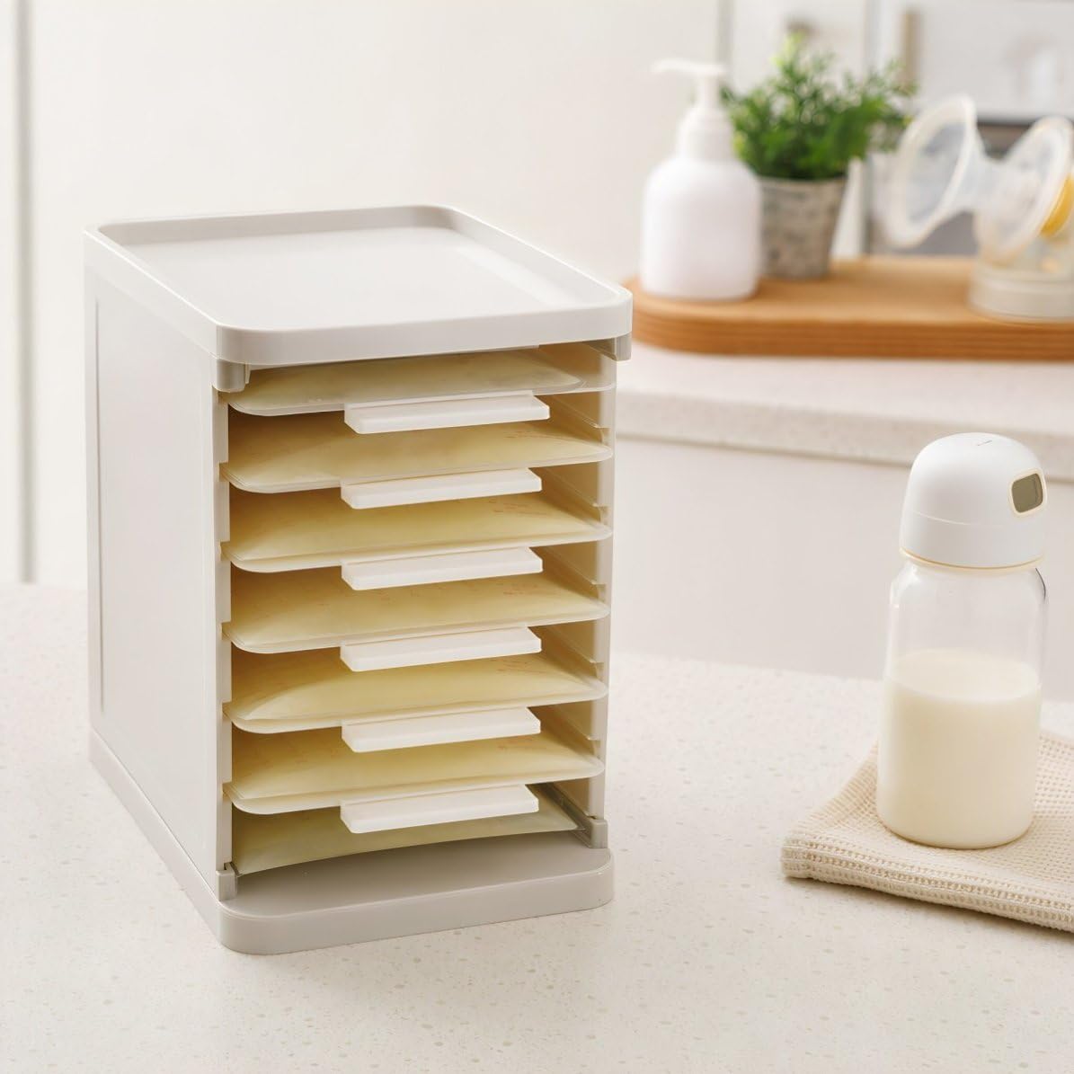 Organizador para Bolsas de Leche Materna, Diseño Desmontable