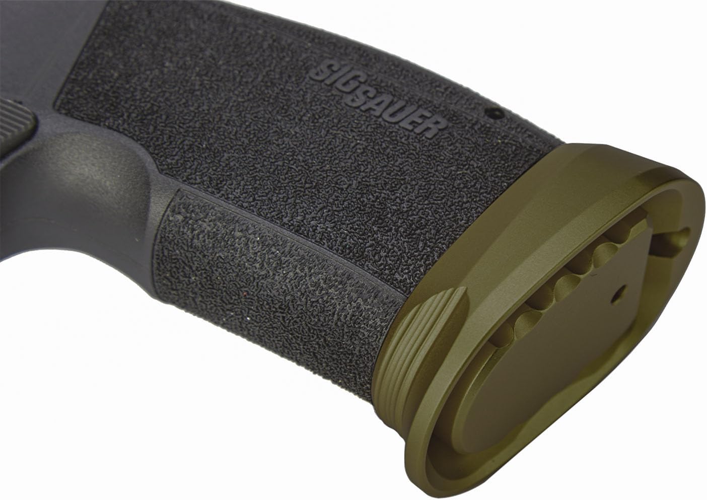NDZ Performance Magazine Base Plate for Sig P365 X Macro Laser Engraved Anodized Grooved Aluminum in Olive Drab Green - Choose Design