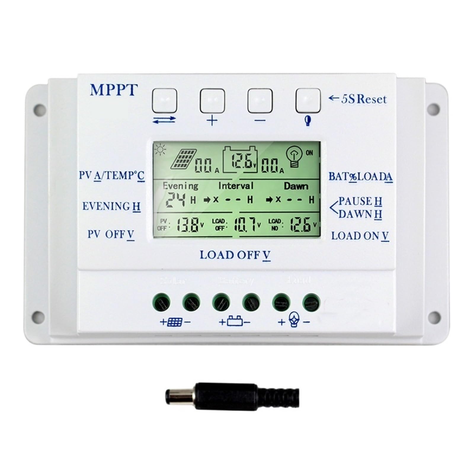 Régulateur De Batterie Panneau Solaire, Écran LCD 20A MPPT 12V/24V, Contrôleur Charge For Système D'éclairage, Lumière Et Contrôle Minuterie