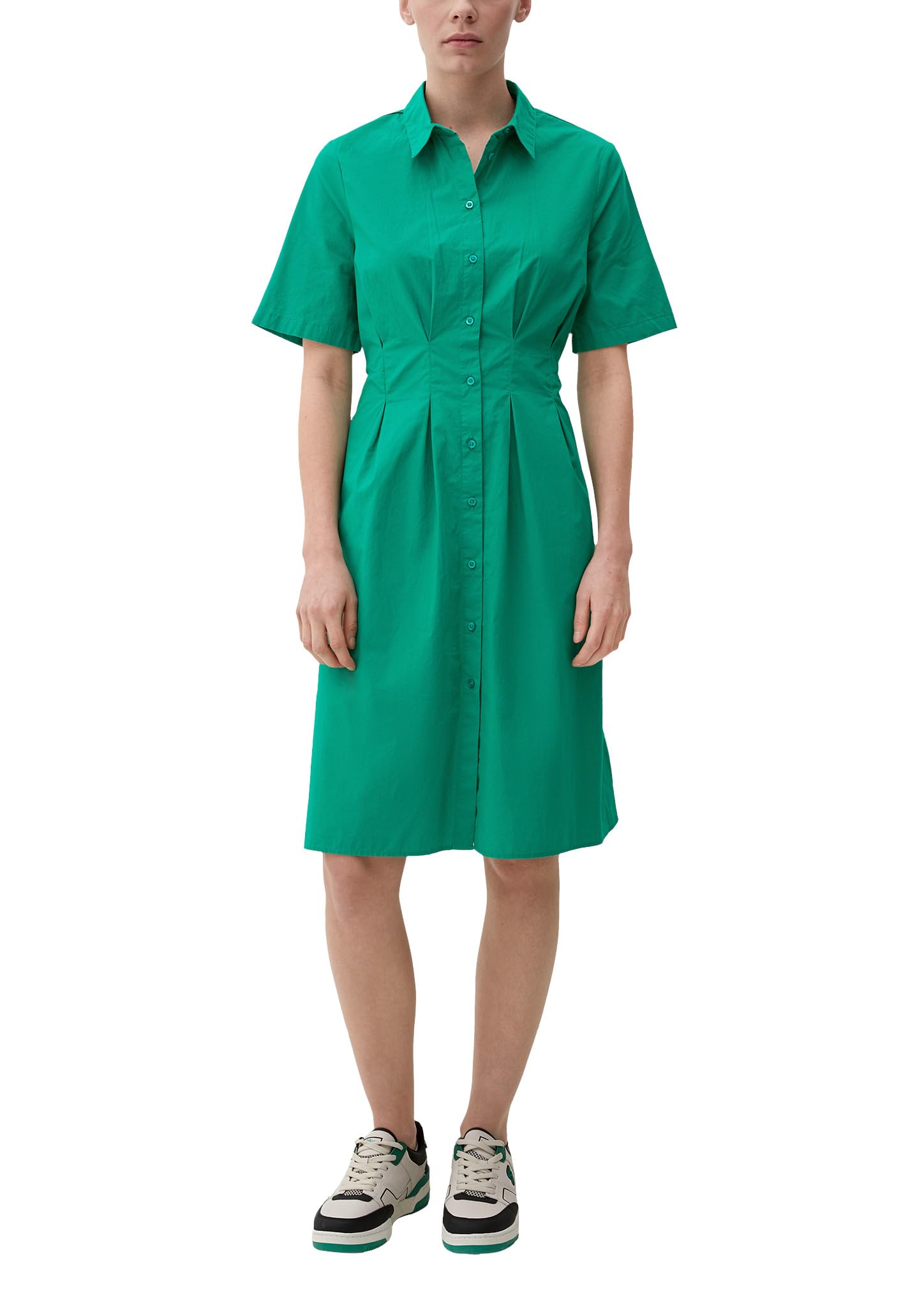 s.Oliver Box Pleat Dress, Green, 10