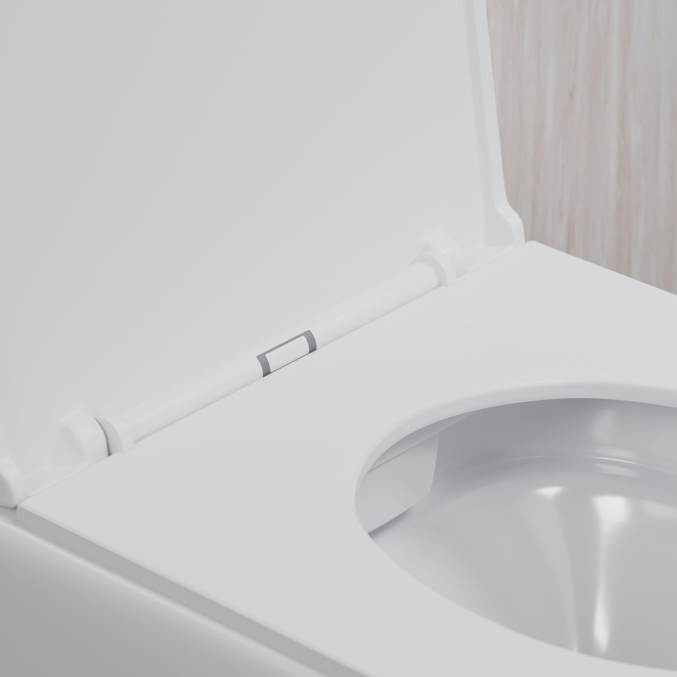 Sanitaria de cerámica suspendida maceta bidé Rimless blanco brillante asiento suave cierre cierre ralentizado Mod. Nassau