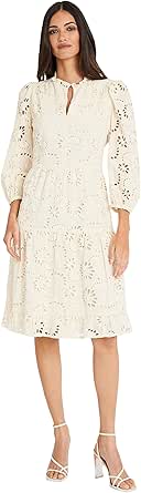 CM | Minivestido Con Mangas Abullonadas Y Volantes Elásticos En El Cue