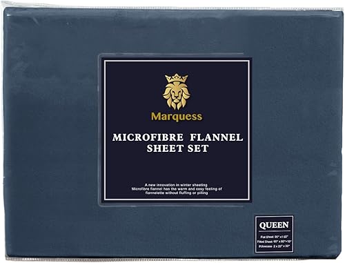 Miniatura 6 de Marquess Juego de sábanas de franela tamaño King, suave y cómoda, fácil cuidado y resistente a la decoloración, colección de ropa de cama de 4