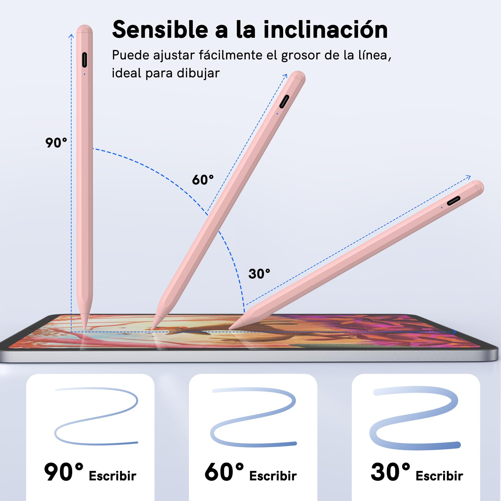 Penna Per IPad KECOW - Stilo Con Rilevamento Inclinazione, Compatibile Con IPad 2018-2024, Ricaricabile - Foto 5