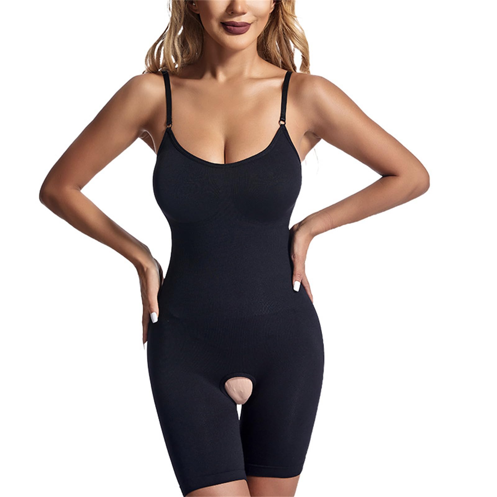 X-Institute Women Open Crotch Bodysuit Tummy Control Shapewear Full Body Shaper Butt Lifter Thigh Slimmer Shorts Body Sculpting