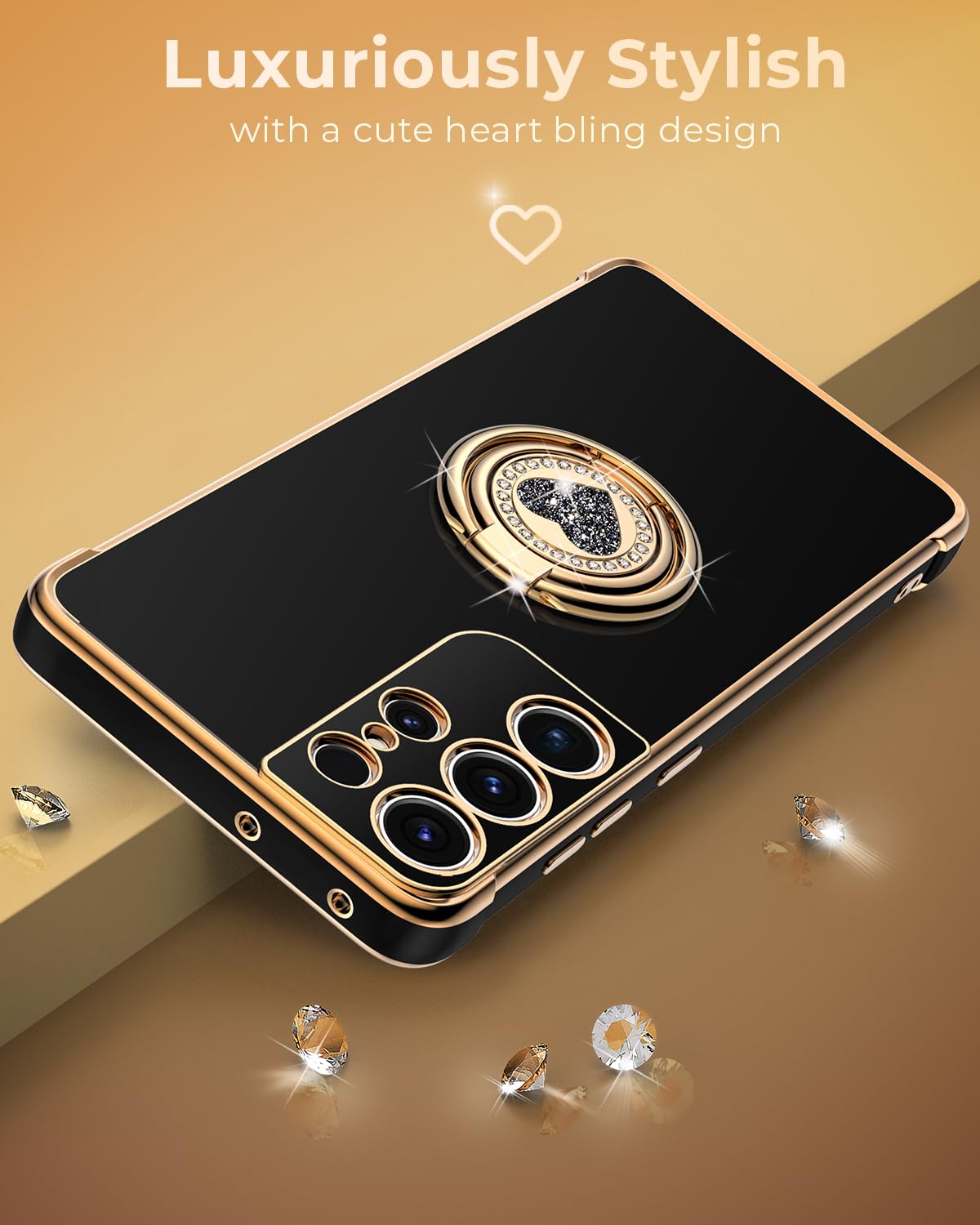 Amazon.co.jp: XYZ Galaxy S21 Ultra用スタンド付きケース、Samsung
