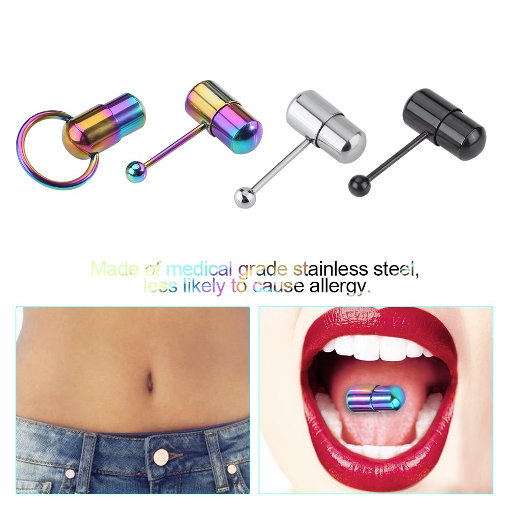 Tongue Ring, 2Types Vibrating Tongue/Belly Button Ring Stainless Steel Stud  Body Piercing Jewelry (Green) : Amazon.in: Jewellery