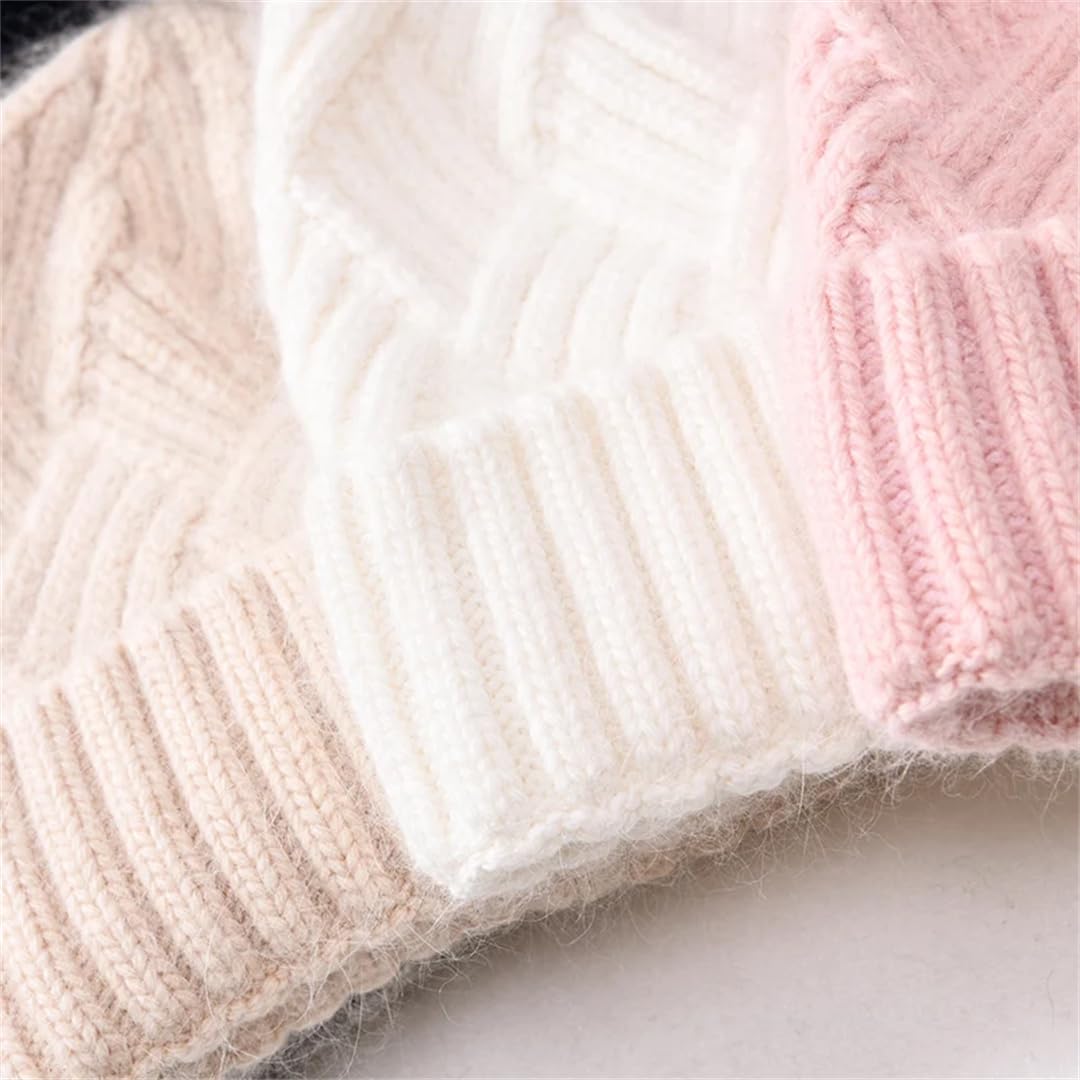 Wvapzxx Chapeaux Tricotés En Cachemire Uni Pour Femmes, Bonnet Chaud Et Élégant Pour L'hiver