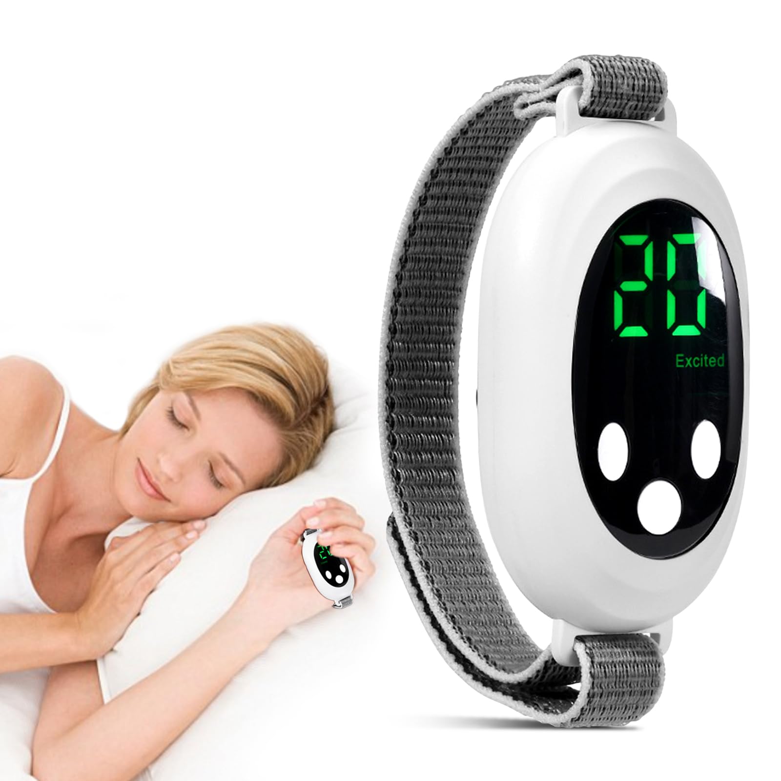 Sleep Aid Device for Adults, Portable USB Charging Microcurrent Instrument for Insomnia, Anxiety Relief, Stress Reduction, Adjustable Velcro Strap, Comfortable and Convenient