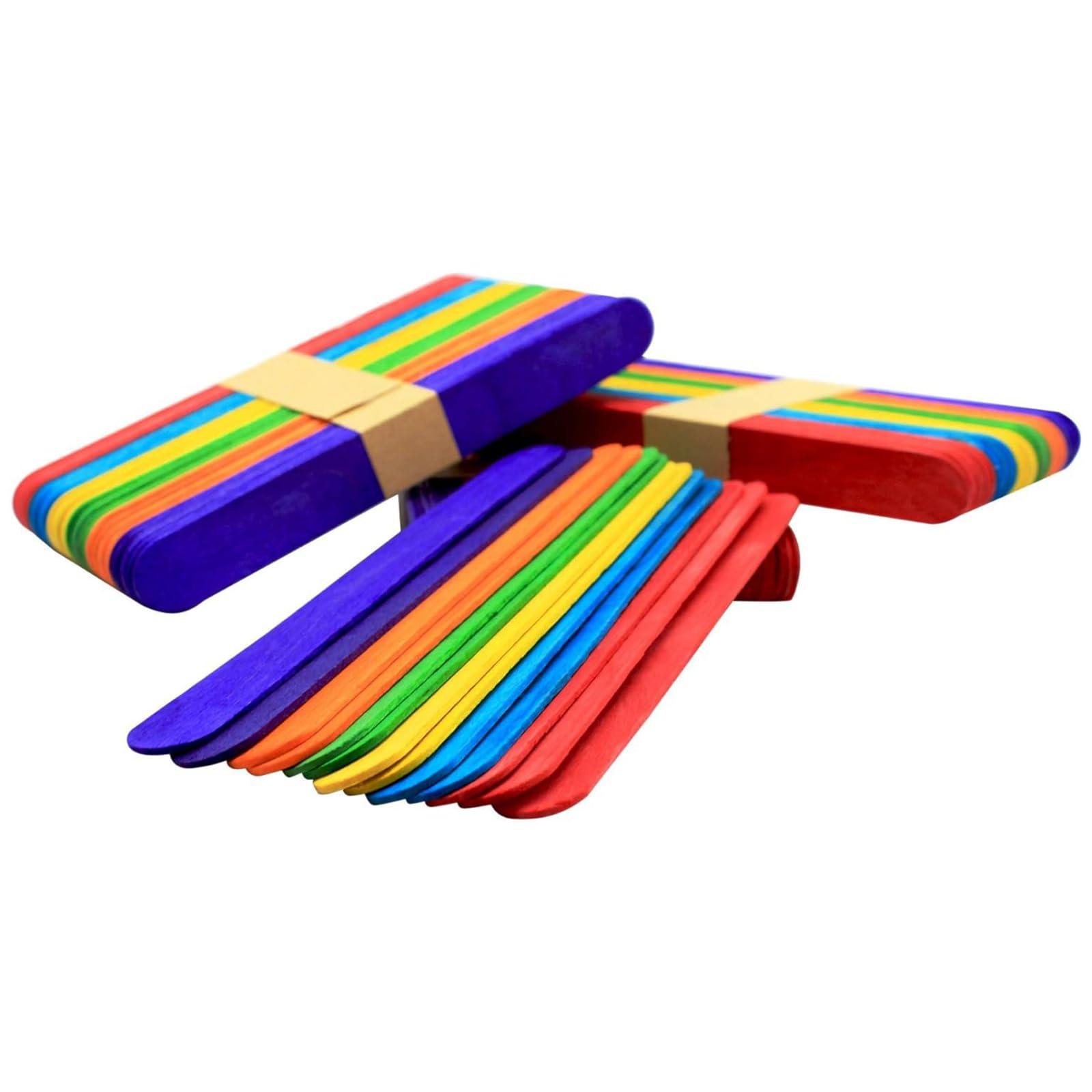 RIVERKING 500 sztuk naturalnych kolorowych patyczków do malowania drewna Jumbo Wood Finish Craft Stick Simply Art Wood Craft Sticks Wood Tongue Depressors Sticks 15 cm długości