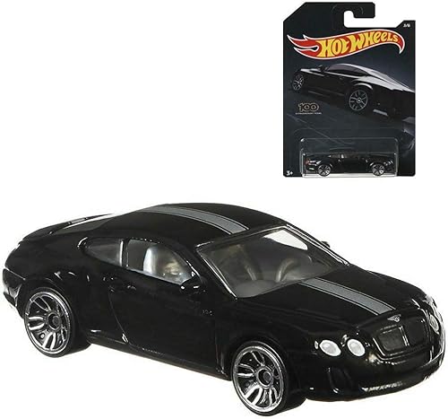 Hot Wheels Escala 1:64 Negro Bentley Continental Supersports 3/6 Modelo de coche fundido a troquel