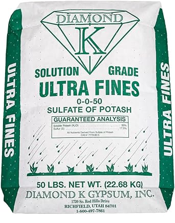 50lb Bag Organic Solution Grade Sulfate of Potassium Fertilizer Powder 0-0-50 2 Bags